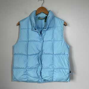 L.L. Bean Vtg Puffer Vest Goose Down Winter Gorpcore Light Blue Women's Size Med